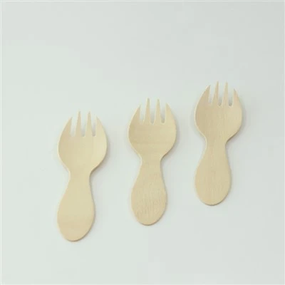 80 mm -es biológiailag lebontható fa spork ömlesztett|Környezetbarát eldobható evőeszközök